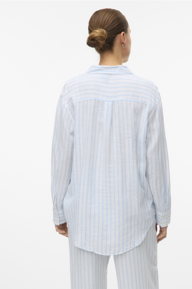 VMLINN LS SHIRT WVN NOOS 10305085 SNOW WHITE/AIRY BLUE